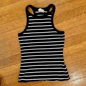 Sezane Marcelo Tank Top - Black Ecru Stripes - XS